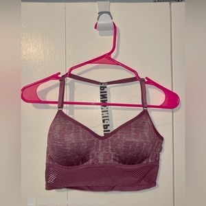 PINK burgundy racerback wireless bra with Mesh! Size M! Send an offer!